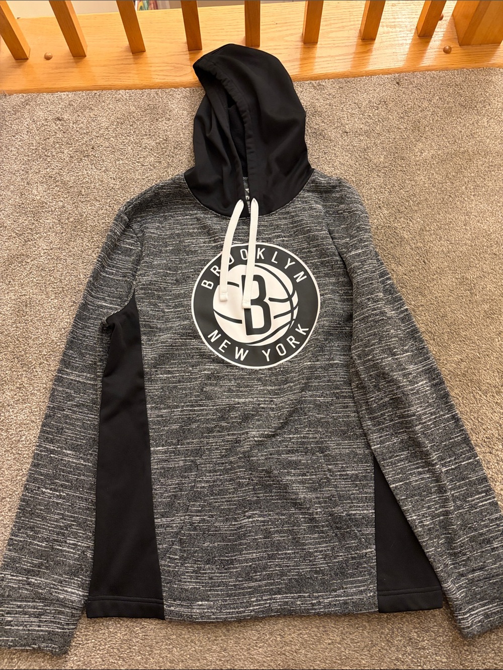 Fanatics Brooklyn New York Gray & Black Crewneck Hoodie